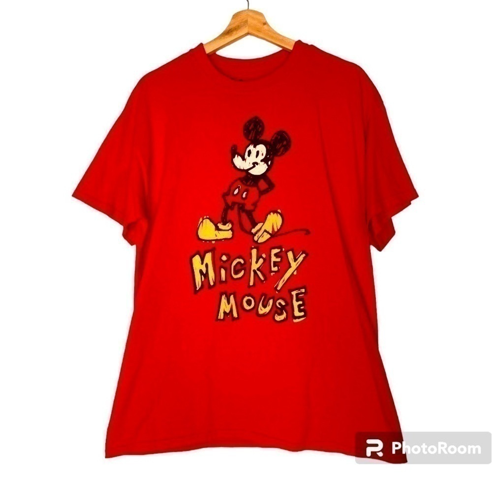 DISNEY MICKEY MOUSE GRAPHIC HAND DRAWN STETCH TEE SIZE LARGE